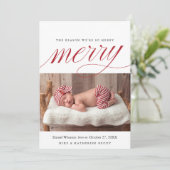 Faire-part de naissance de Noël, Carte de vacances (Debout devant)