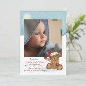 Faire-part de naissance de Noël de bébé ours des f (Debout devant)