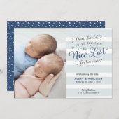 Faire-part de naissance de Noël des nouveaux jumea (Devant / Derrière)