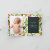 Faire-part de naissance de noël du feuillage aquar (Intérieur)