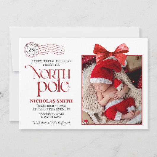 Faire-part de naissance de Noël du Pôle Nord (Devant)