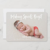 Faire-part de naissance de Noël moderne bébé fille (Devant)