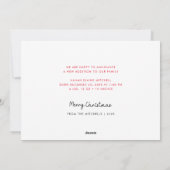 faire-part de naissance de noël moderne rouge (Dos)