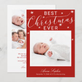 Faire-part de naissance de Noël Photo Écriture Élé (Devant / Derrière)