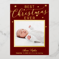 Faire-part de naissance de Noël Photo Script Éléga