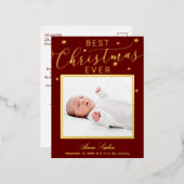 Faire-part de naissance de Noël Photo Script Éléga (Recto/Verso)
