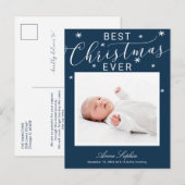 Faire-part de naissance de Noël Photo Script éléga (Devant / Derrière)