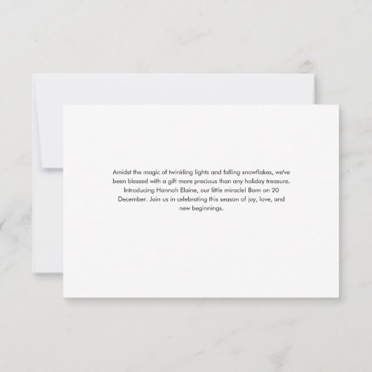 Faire-part de naissance de Noël rouge moderne (Dos)