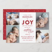 Faire-part de naissance de Noël Twin Baby (Devant / Derrière)