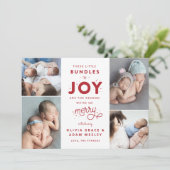 Faire-part de naissance de Noël Twin Baby (Debout devant)