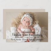 Faire-part de naissance de nom de la photo moderne (Devant / Derrière)