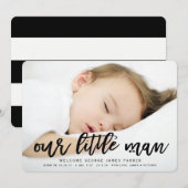Faire-part de naissance de notre petit bébé garçon (Devant / Derrière)