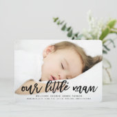 Faire-part de naissance de notre petit bébé garçon (Debout devant)