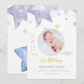 Faire-Part de Naissance de Notre Petit Bénédiction (Devant / Derrière)