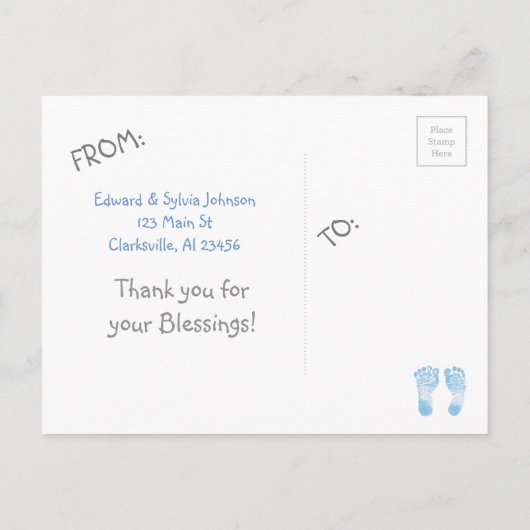 Faire-part de naissance de nouveau-né garçon avec  (Dos)