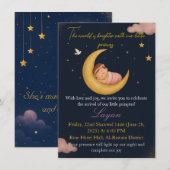 Faire-part de naissance de Petite Fille Lune & Éto (Devant / Derrière)