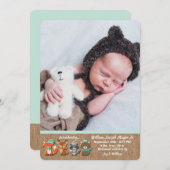 Faire-part de naissance de photo d'animaux de (Devant / Derrière)