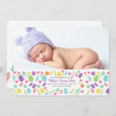 Faire-part de naissance de photo de bannière de (Devant / Derrière)