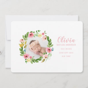 Faire-part de naissance de photo de guirlande