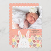 Faire-part de naissance de photo de mélange de (Devant / Derrière)