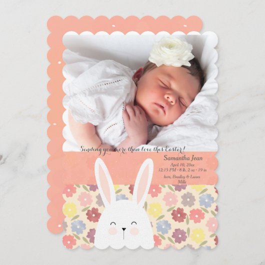 Faire-part de naissance de photo de mélange de (Devant / Derrière)