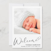 Faire-part de naissance de photos d'accueil (Devant)