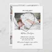 Faire-part de naissance de photos de nouveau-nés m (Devant / Derrière)