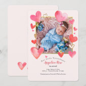 Faire-part de naissance de photos du cadre cardiaq (Devant / Derrière)