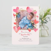 Faire-part de naissance de photos du cadre cardiaq (Debout devant)