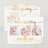 Faire-part de naissance de PixDezines/Dazzled Faux (Devant / Derrière)