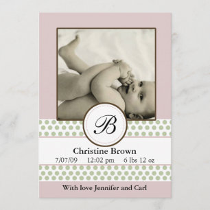 Faire-part de naissance de points de mesure pour f
