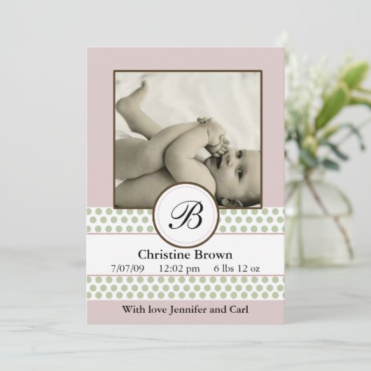 Faire-part de naissance de points de mesure pour f (Debout devant)