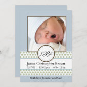 Faire-part de naissance de points de taille pour g (Devant / Derrière)