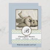 Faire-part de naissance de points de taille pour g (Devant / Derrière)