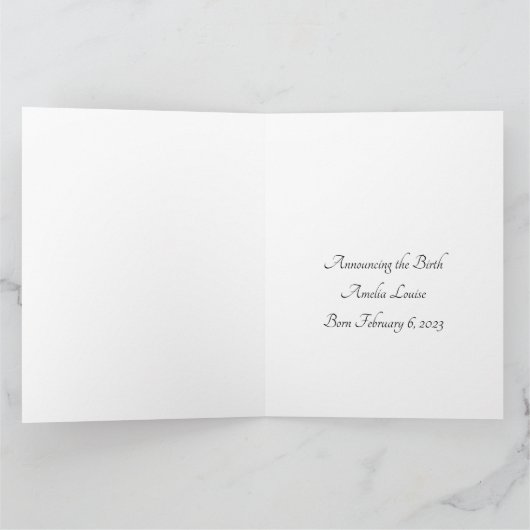 Faire-part de naissance de points violets (Intérieur)