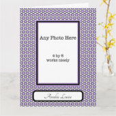 Faire-part de naissance de points violets (Fleur jaune)