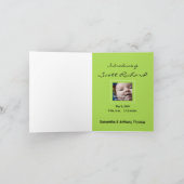 Faire-part de naissance de pois doux (Intérieur)