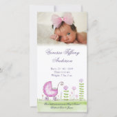 Faire-part de naissance de poussette de bébé (Devant)