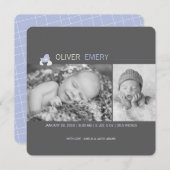 Faire-part de naissance de poussin à oeufs éclos (Devant / Derrière)