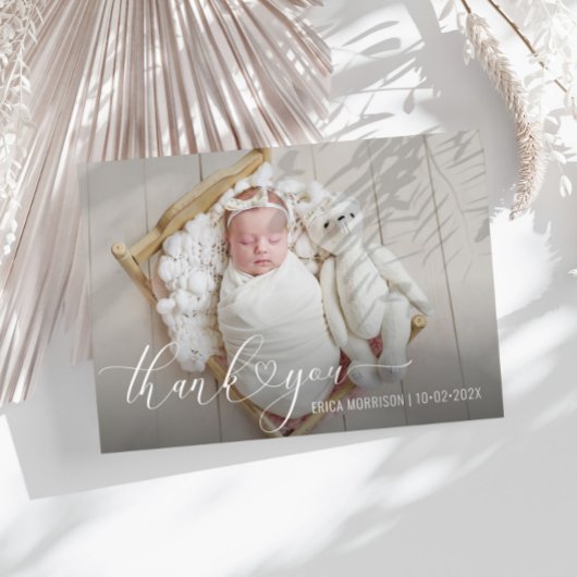 faire-part de naissance de script coeur moderne Me