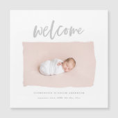 Faire-part de naissance de script d'accueil (Devant)