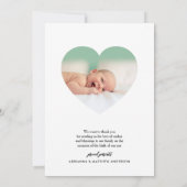 Faire-part de naissance de script Décontracté de b (Dos)