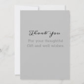 Faire-part de naissance de script Merci photo bébé (Dos)