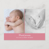 Faire-part de naissance de script photo moderne Ba (Dos)