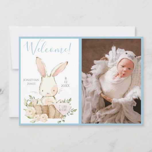 Faire-part de naissance de script photo pour bébé  (Devant)