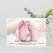 Faire-part de naissance de script photo simple (Debout devant)