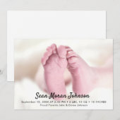 Faire-part de naissance de script photo simple (Devant / Derrière)
