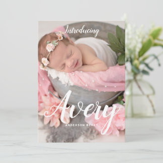 Faire-part de naissance de script pour bébé fille