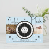 Faire-part de naissance de signature Sun Moon d'as (Debout devant)