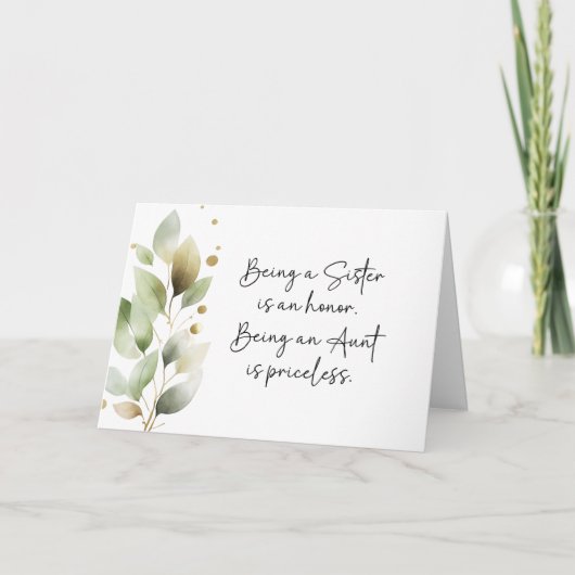 Faire-part de naissance de sœur à tante Carte Euca (Devant)